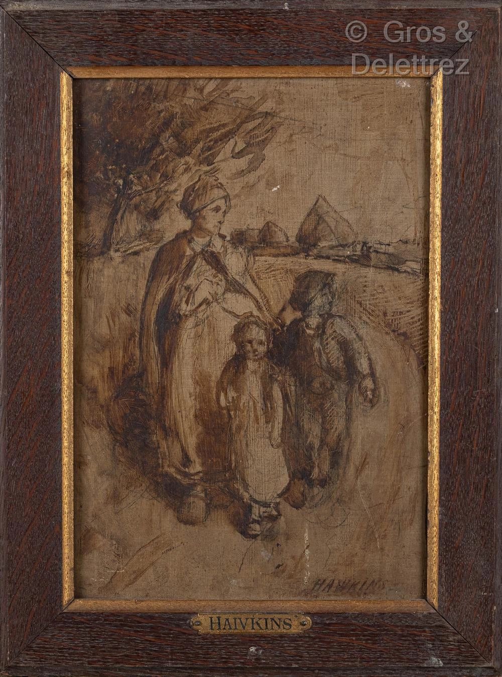 Schizzo di passeggiata in famiglia
